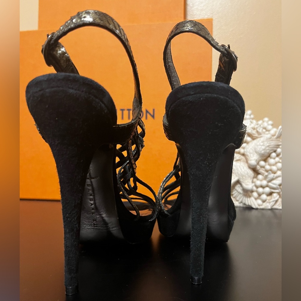 Barbara Bui Pewter Colored Python Embossed Platfo… - image 5